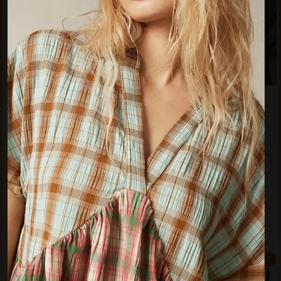 GORGEOUS Multi Color Plaid Patchwork Dress - Picture 6 of 8